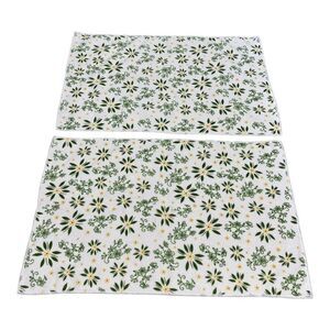 Temp-tations Microfiber Kitchen Towels Green Floral Dish Mat 25x16 Set Of 2